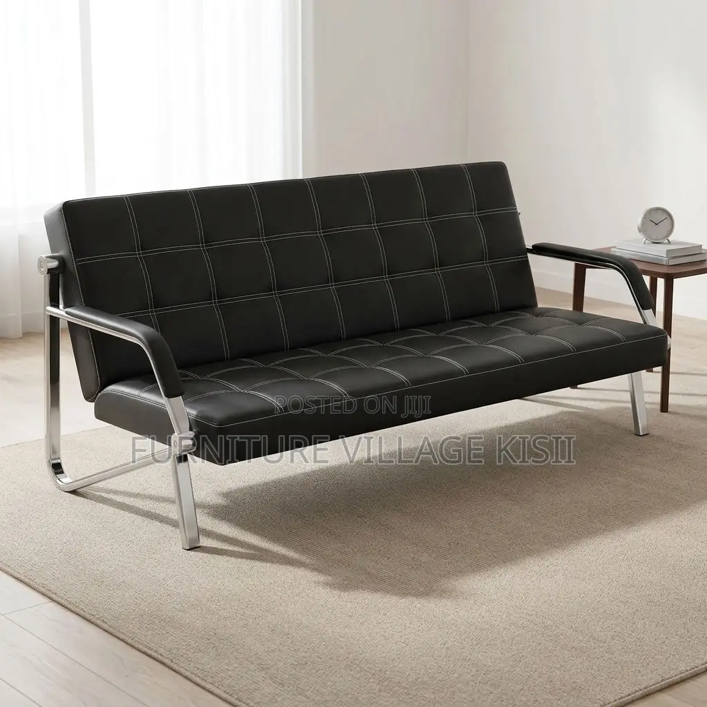 5-Seater Leather Office Sofa
