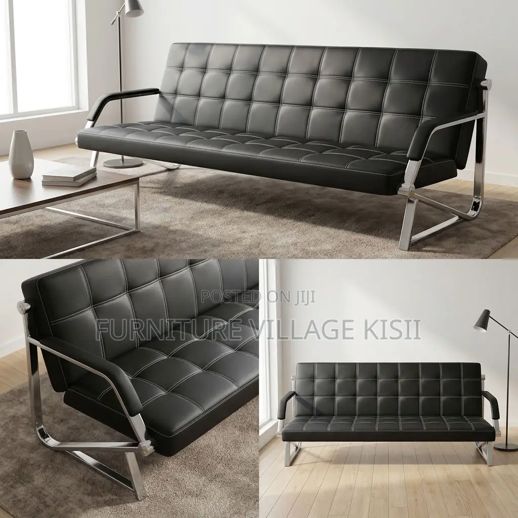 5-Seater Leather Office Sofa