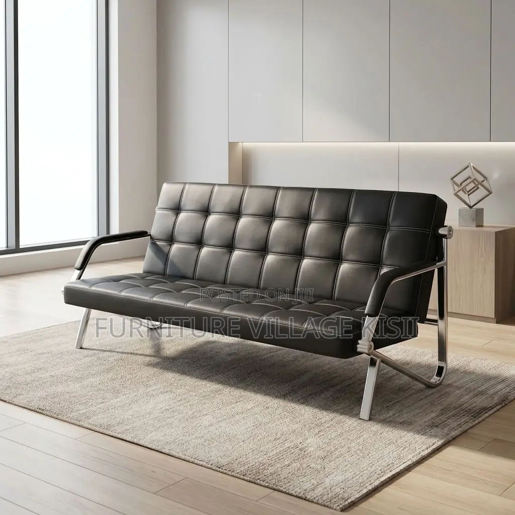 5-Seater Leather Office Sofa
