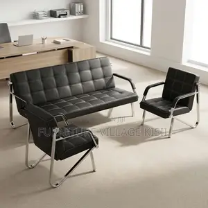 5-Seater Leather Office Sofa