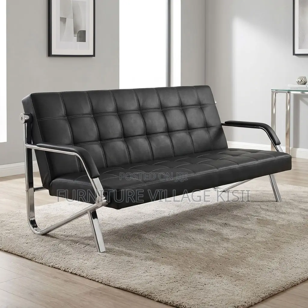 5-Seater Leather Office Sofa