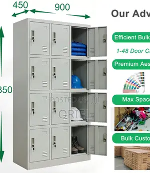 12-Locker Storage Unit Kenya – Secure Metal Office Staff Cabinet