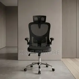 Office Chairs; Ergonomic Executive Black Fabric Seat