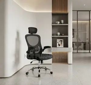 Office Chairs; Ergonomic Executive Black Fabric Seat
