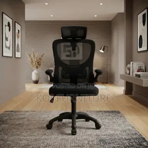 Office Chairs; Ergonomic Executive Black Fabric Seat