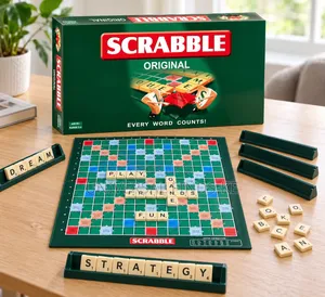 Word Building Scrabble Game Letter Tiles Family Board Game Indoor Fun