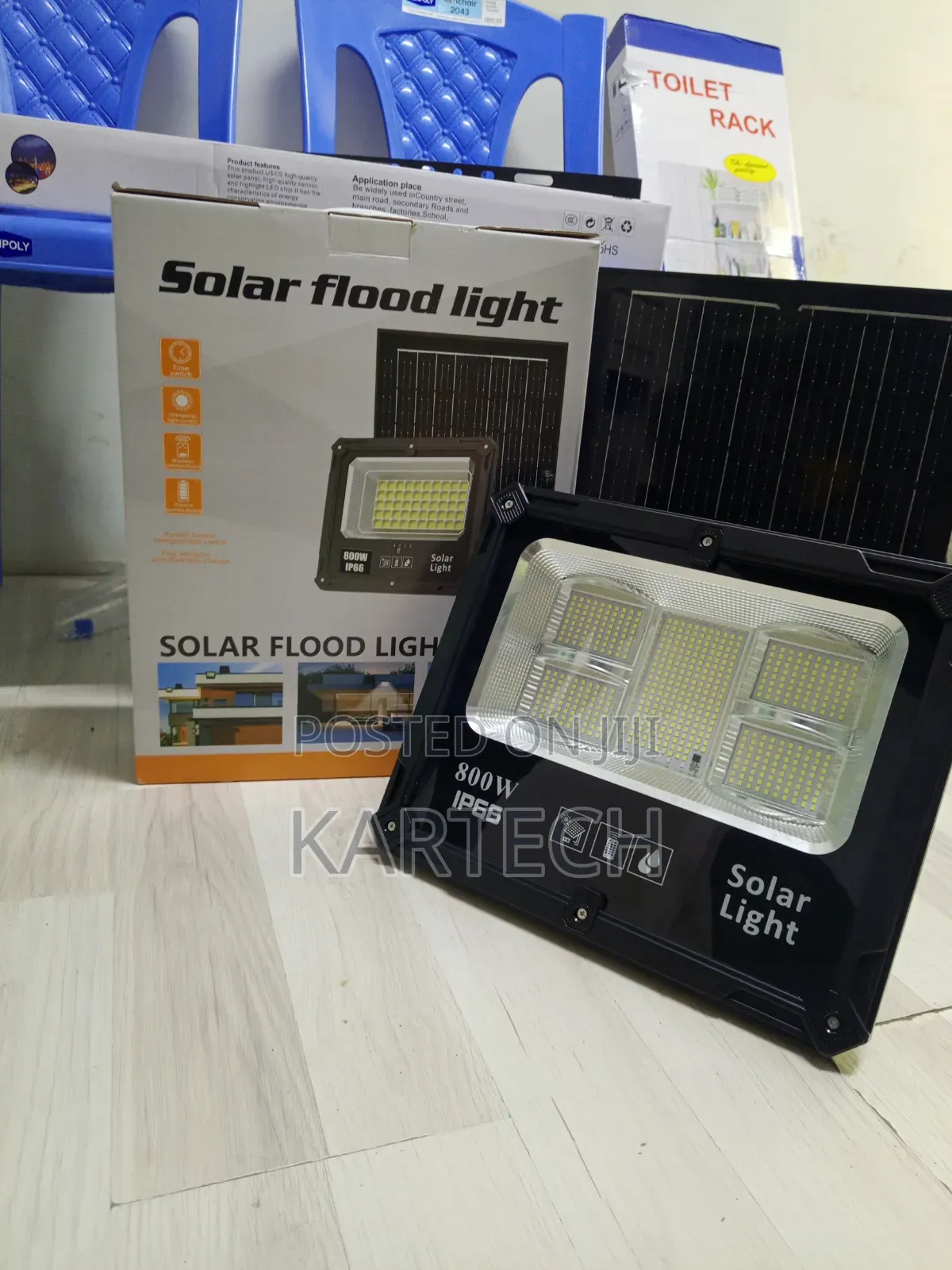 800W IP66 Solar Flood Light LED Panel Lamp and Remote Control