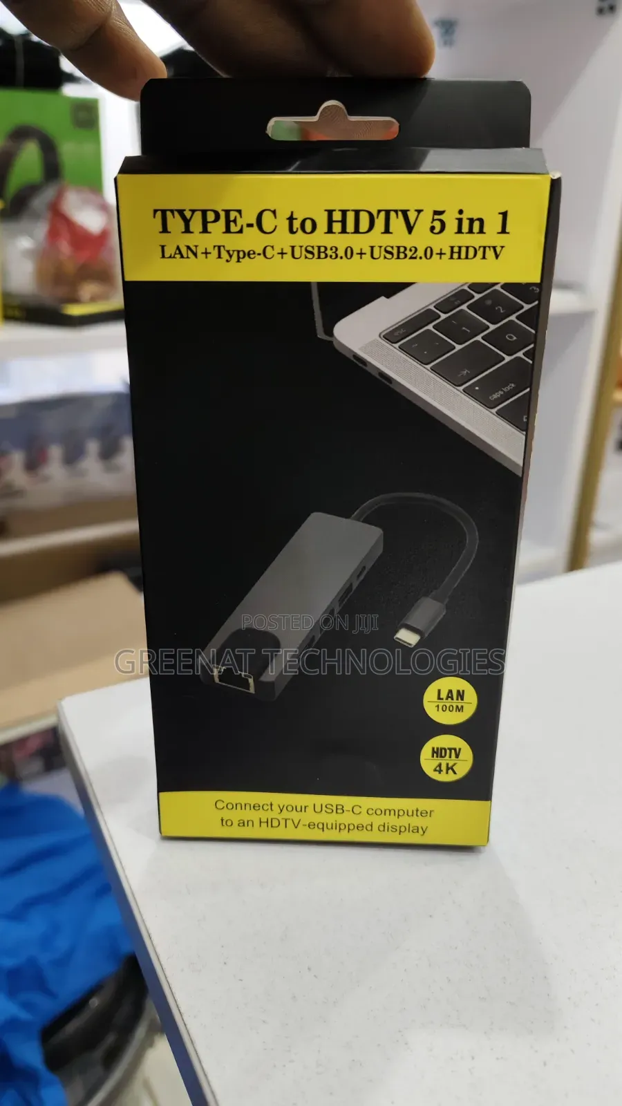 USB Hub 5 in 1 USB C + Hdmi With LAN Port