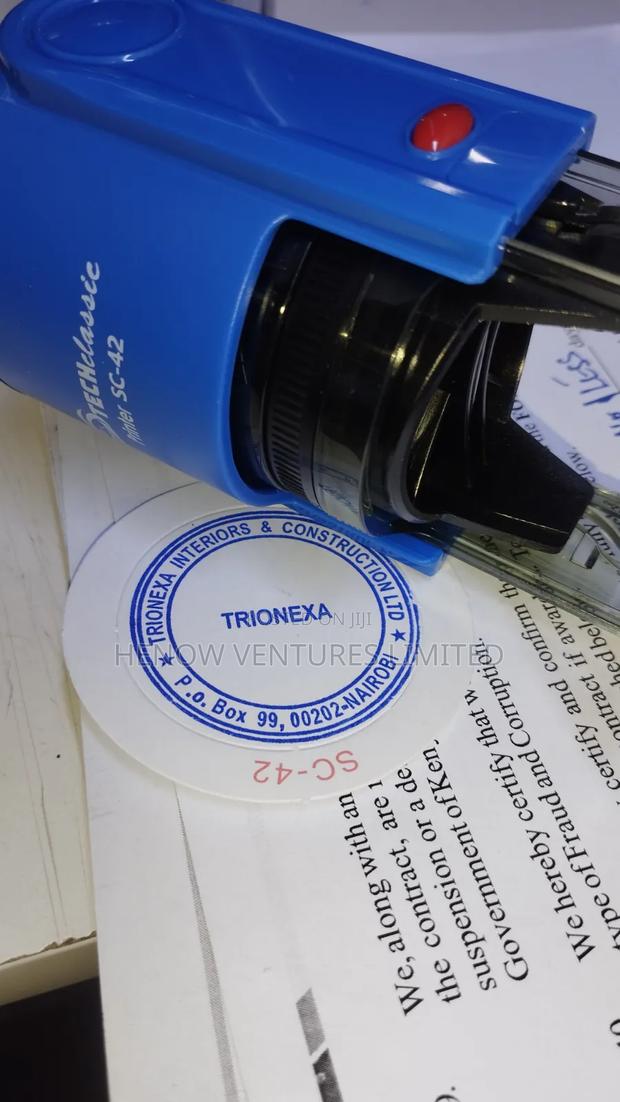 Self Inking Rubber Stamp for Construction - main view