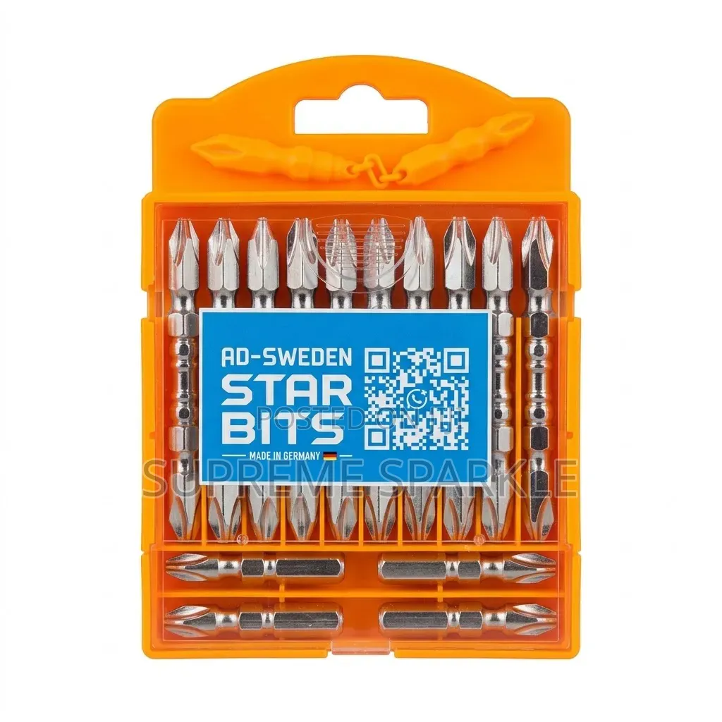 10pc Screwdriver Bit Set AD-SWEDEN Double Ended PH2 Magnetised Steel
