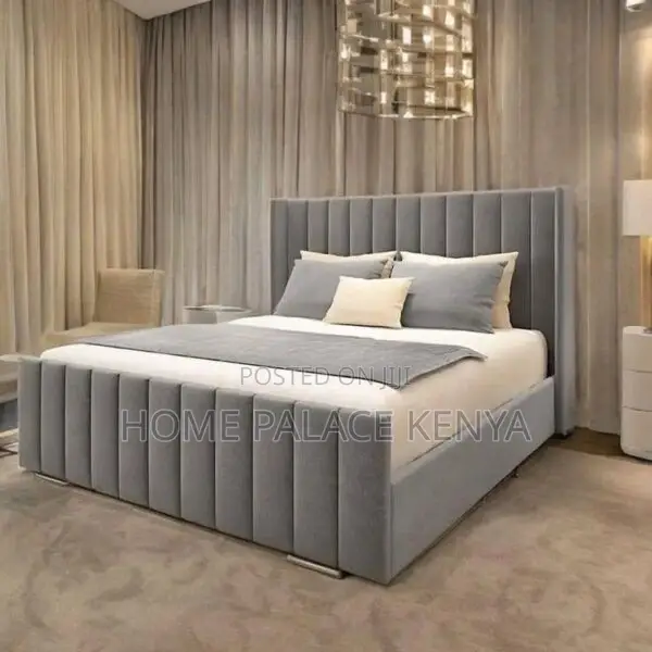 Bed; Premium Fabric Bed Frame for Stylish Bedroom and Home Interiors