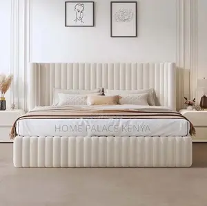 Bed; Premium Fabric Bed Frame for Stylish Bedroom and Home Interiors