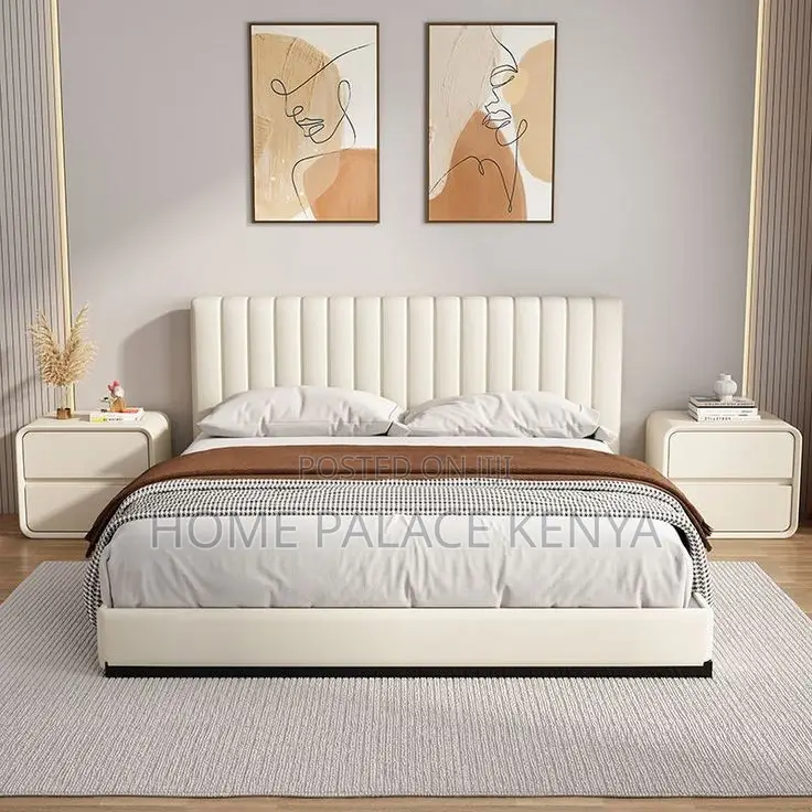 Bed; Premium Fabric Bed Frame for Stylish Bedroom and Home Interiors