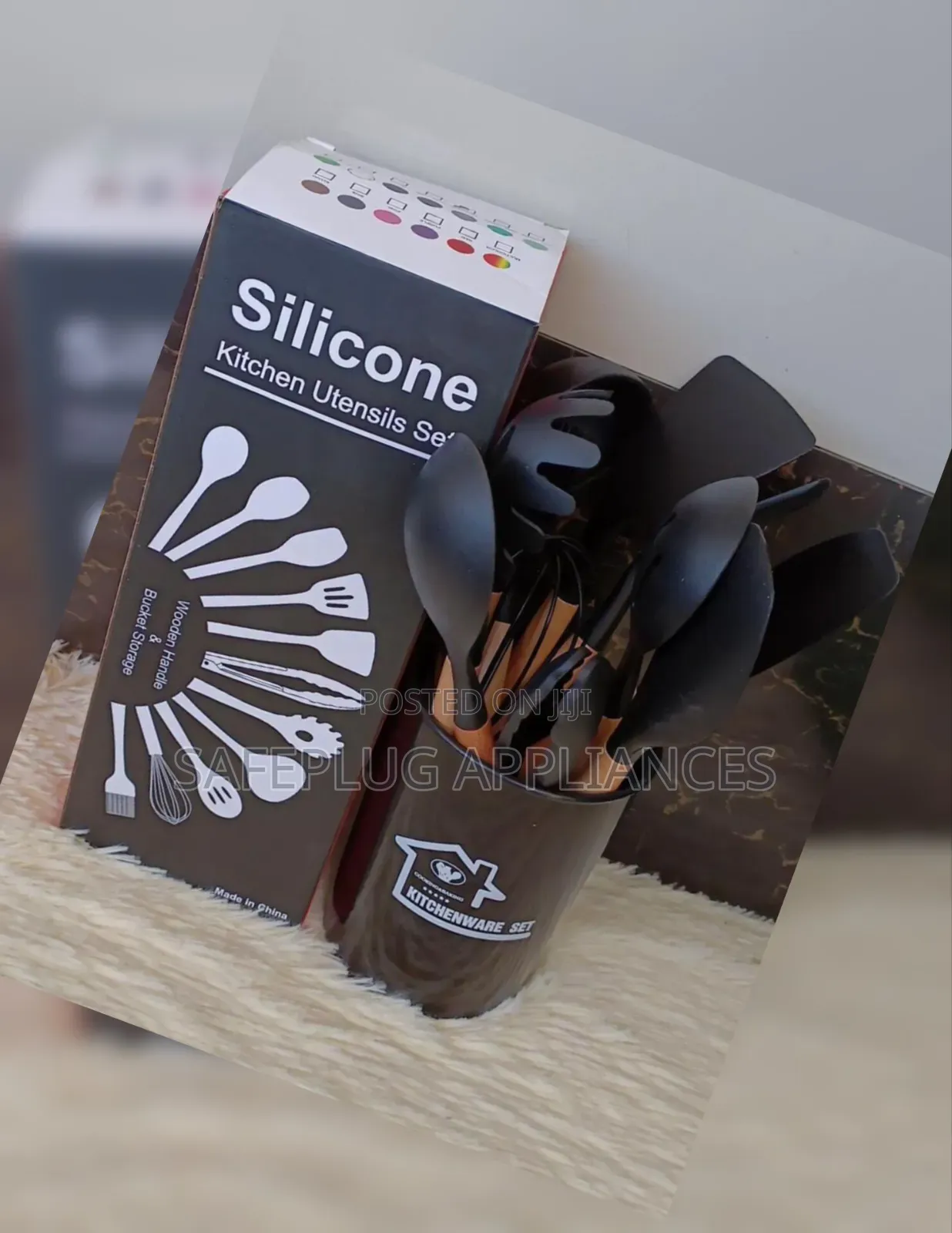 12-Piece Black Silicone Kitchen Spoon Set – Complete Cooking Set