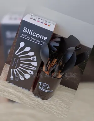 12-Piece Black Silicone Kitchen Spoon Set – Complete Cooking Set