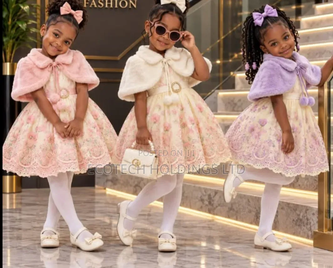 2pcs Girls Dress With a Poncho