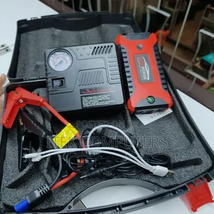 Compact Vehicle Jump Starter With Air Pump and LED Lighting