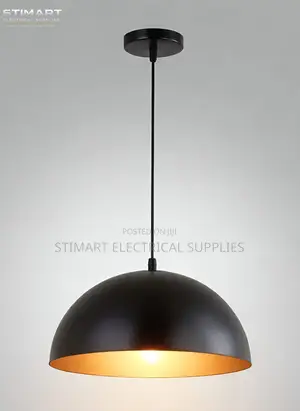 Modern Matte Black Gold Dome Pendant Light