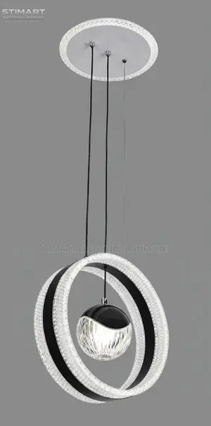 Black Crystal Ring LED Pendant Chandelier