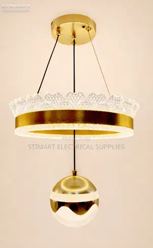 Luxury Gold Crystal Ring LED Pendant Light
