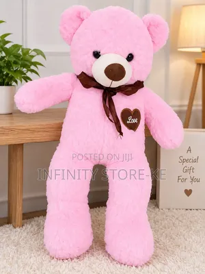 Large 80 Cm Pink Teddy Bear Soft Plush Toy With Love Heart Gift