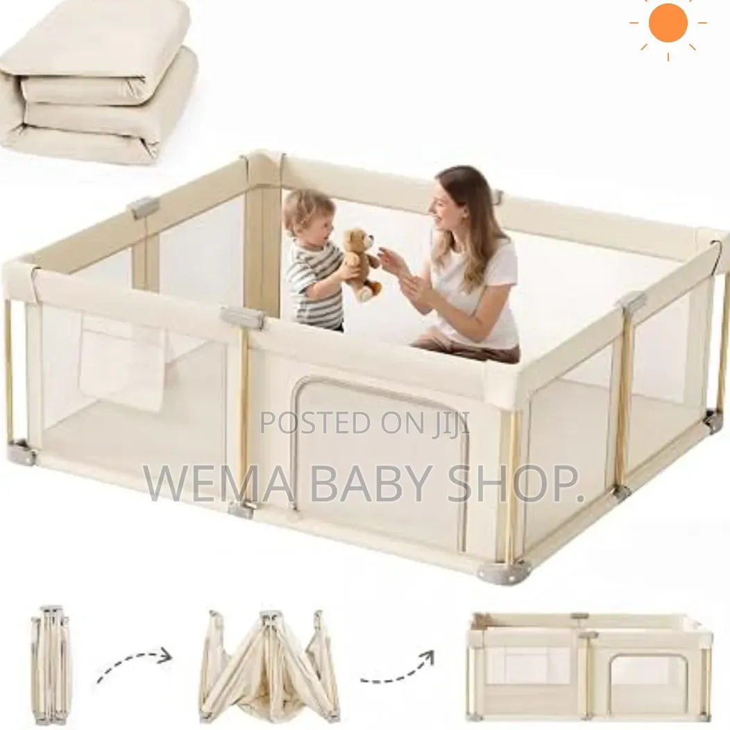 Large Foldable/Portable Baby Playpen(150X180Cm)-50balls+2 Stand Rings