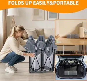 Large Foldable/Portable Baby Playpen(150X180Cm)-50balls+2 Stand Rings