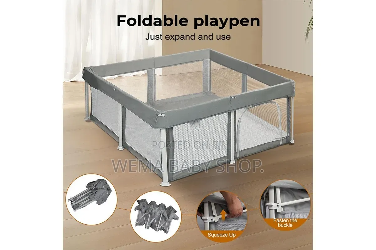 Large Foldable/Portable Baby Playpen(150X180Cm)-50balls+2 Stand Rings