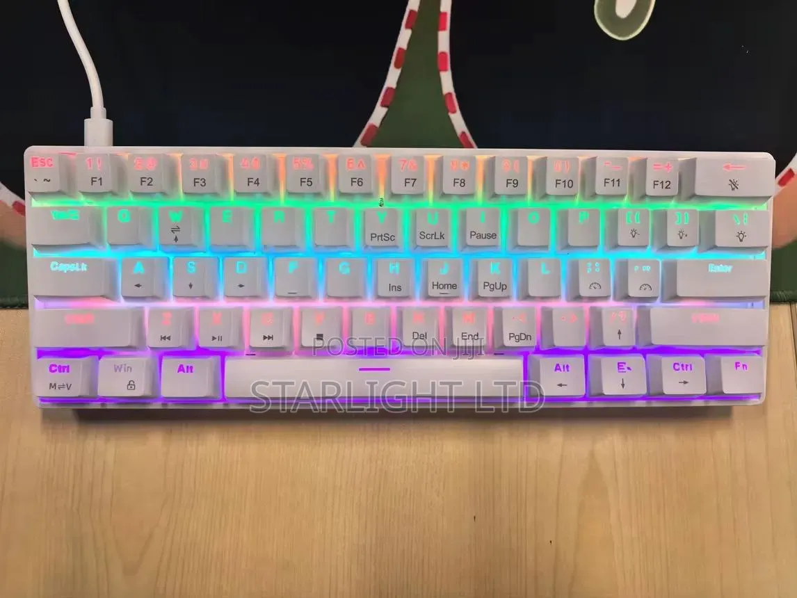 White USB RGB Gaming Keyboard – Multicolor Backlight