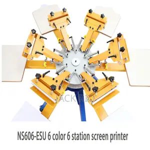6 Color 6 Stations Screen Printing Machine