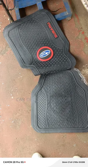 Subaru Mats With Prominent Red Bordered Subaru Star Cluster Logo Mats