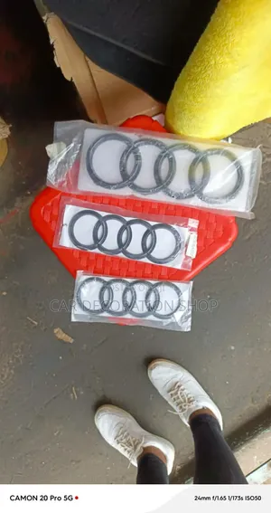 Gloss Black Audi Four Emblem Badges for Grille or Trunk Styling