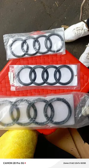 Gloss Black Audi Four Emblem Badges for Grille or Trunk Styling