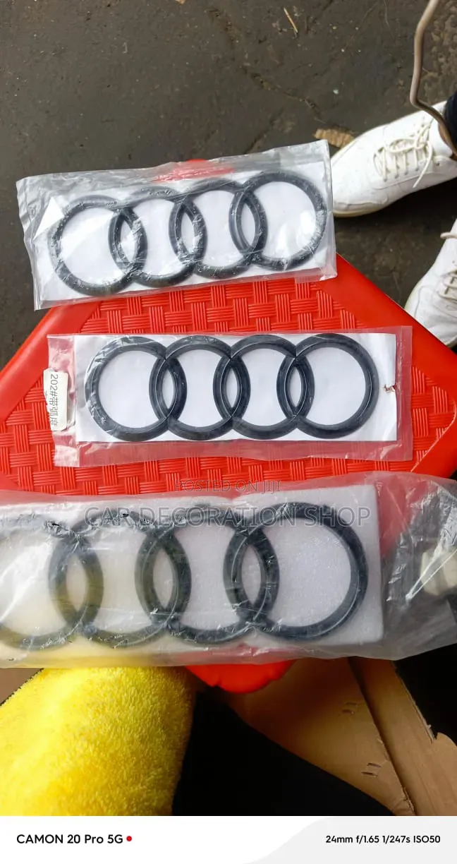 Gloss Black Audi Four Emblem Badges for Grille or Trunk Styling
