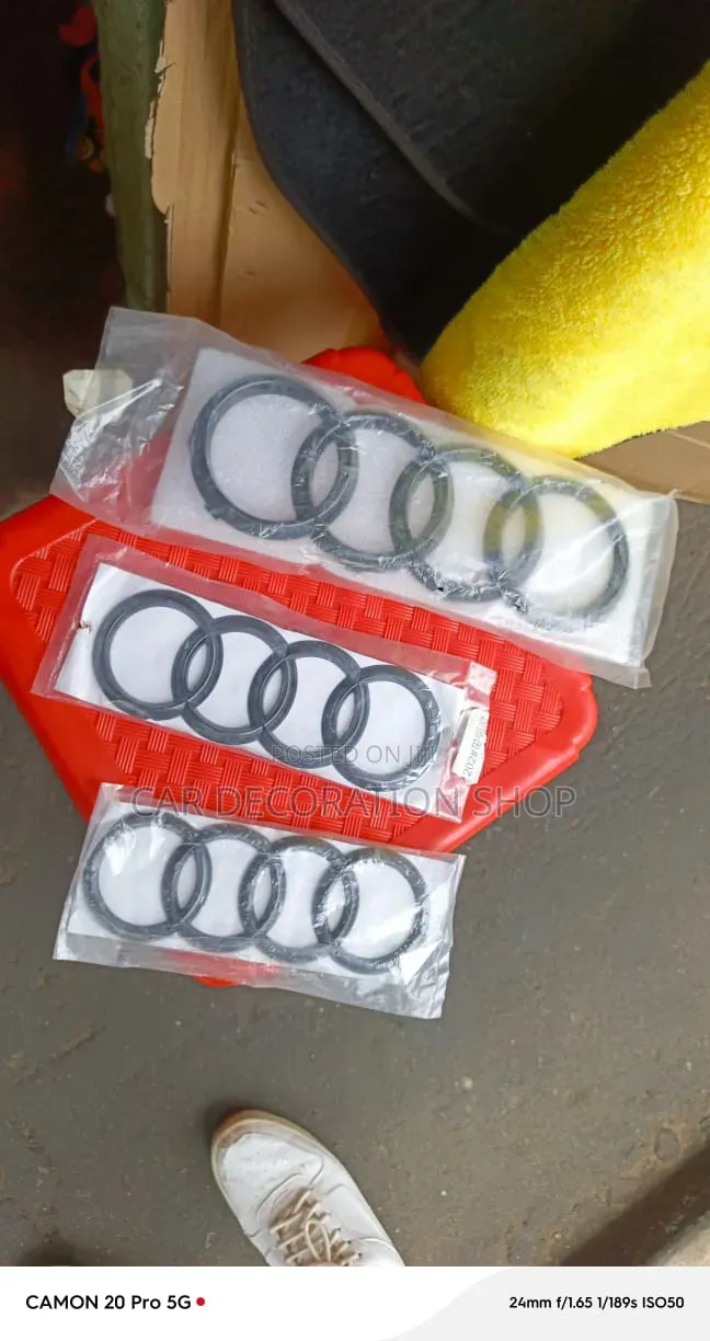 Interlocking Four Ring Audi Logo Black Out Aesthetic Logo