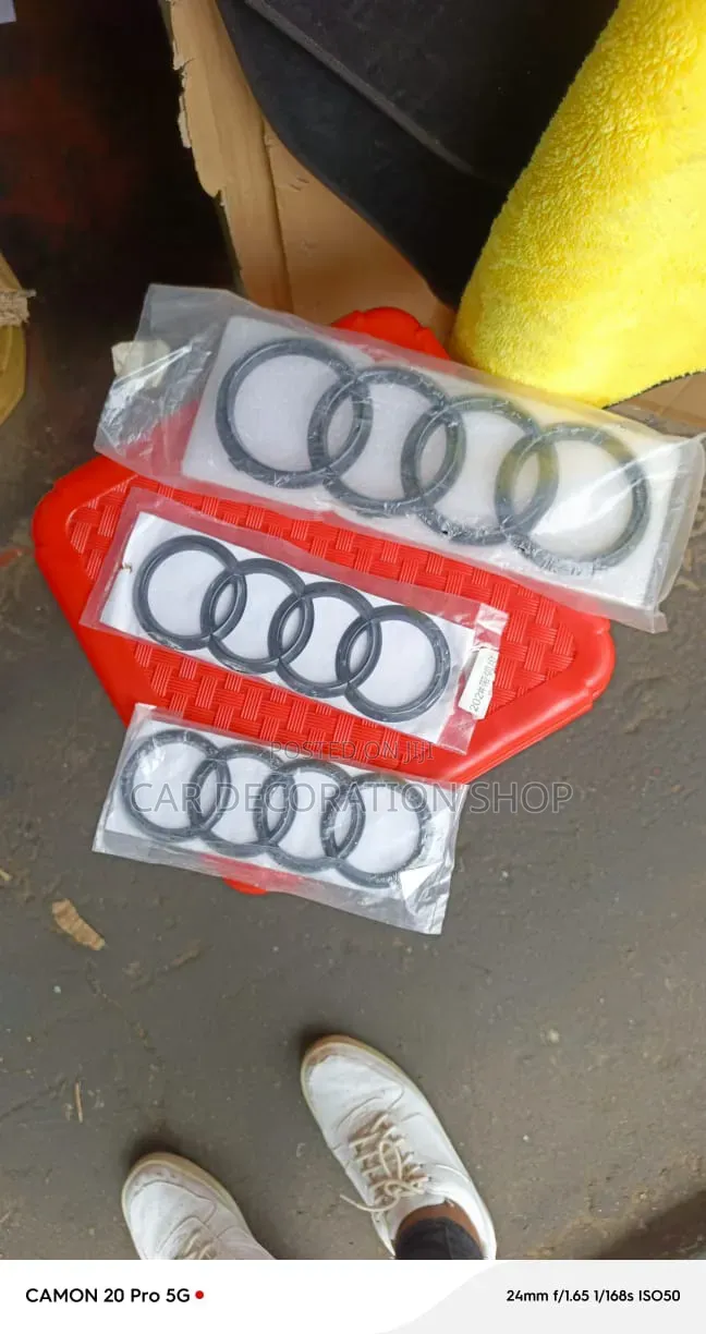 Interlocking Four Ring Audi Logo Black Out Aesthetic Logo