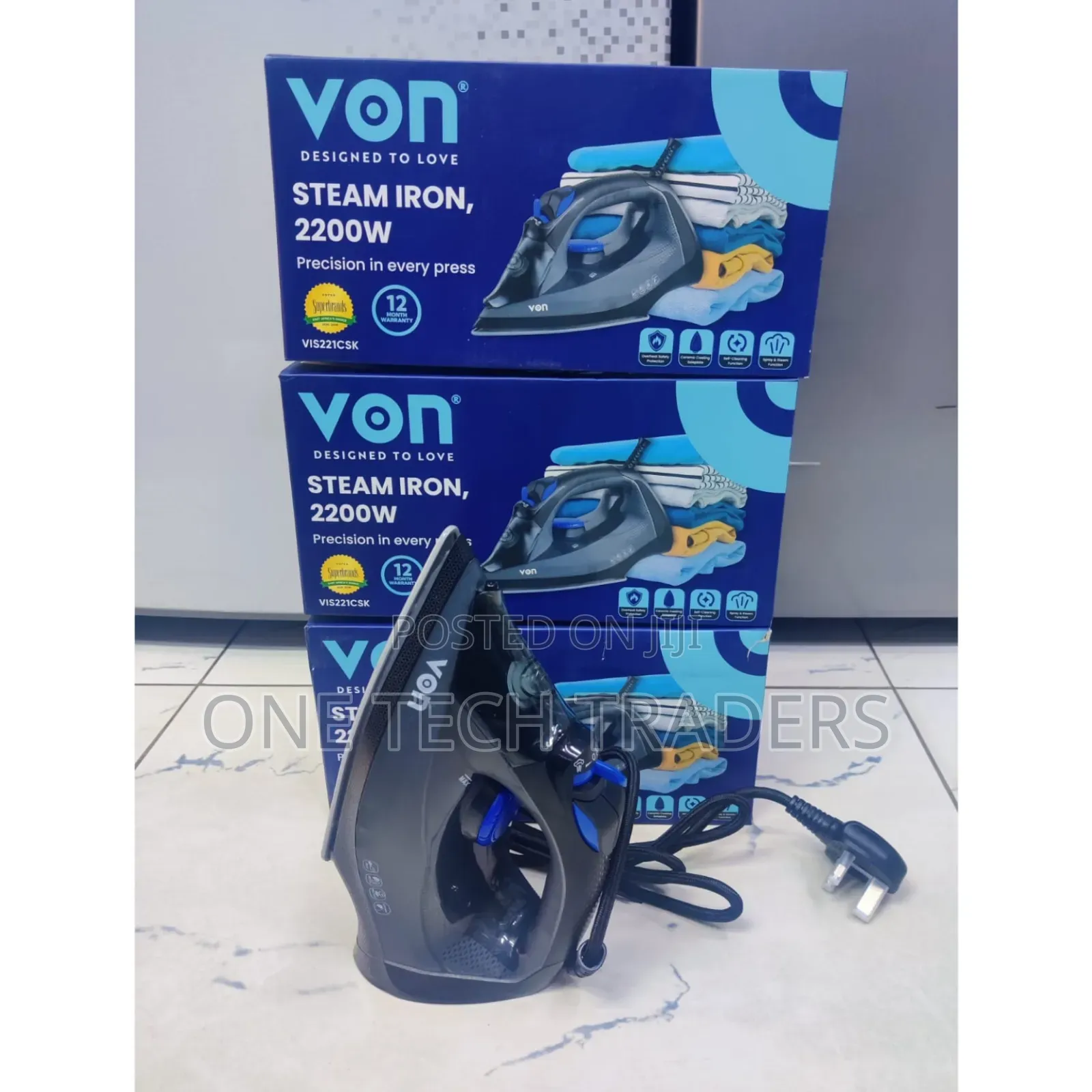 Von Steam Iron Black 2200W
