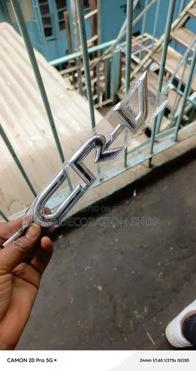 Silver Chrome Finish Raised CR_V Lettering Rear Trunk Badge