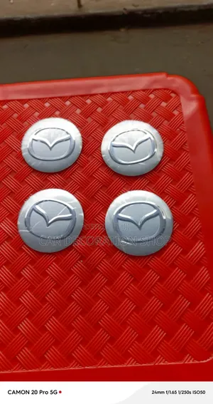4pcs Silver Mazda Wheel Center Logo Stickers