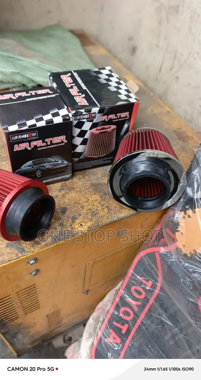 3 Inch 76mm Cone Air Filter With Universal Flange Neck Adapter Ring