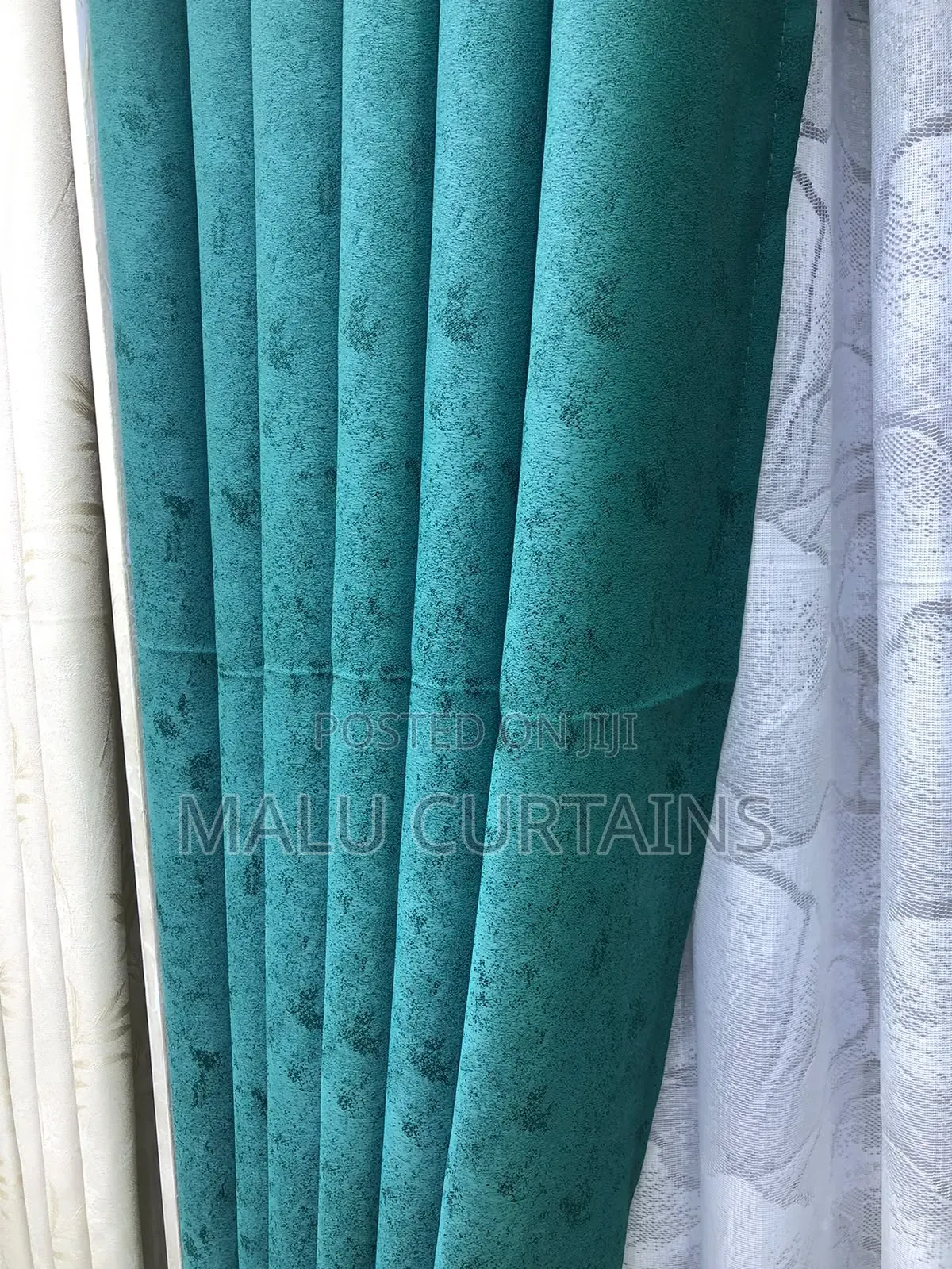 Treel Green Suede Curtain