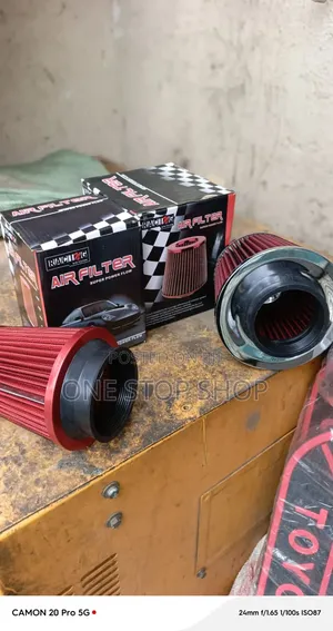 3" Sport Cold Air Intake Filter With Fabric Elementa Metal Top Plate
