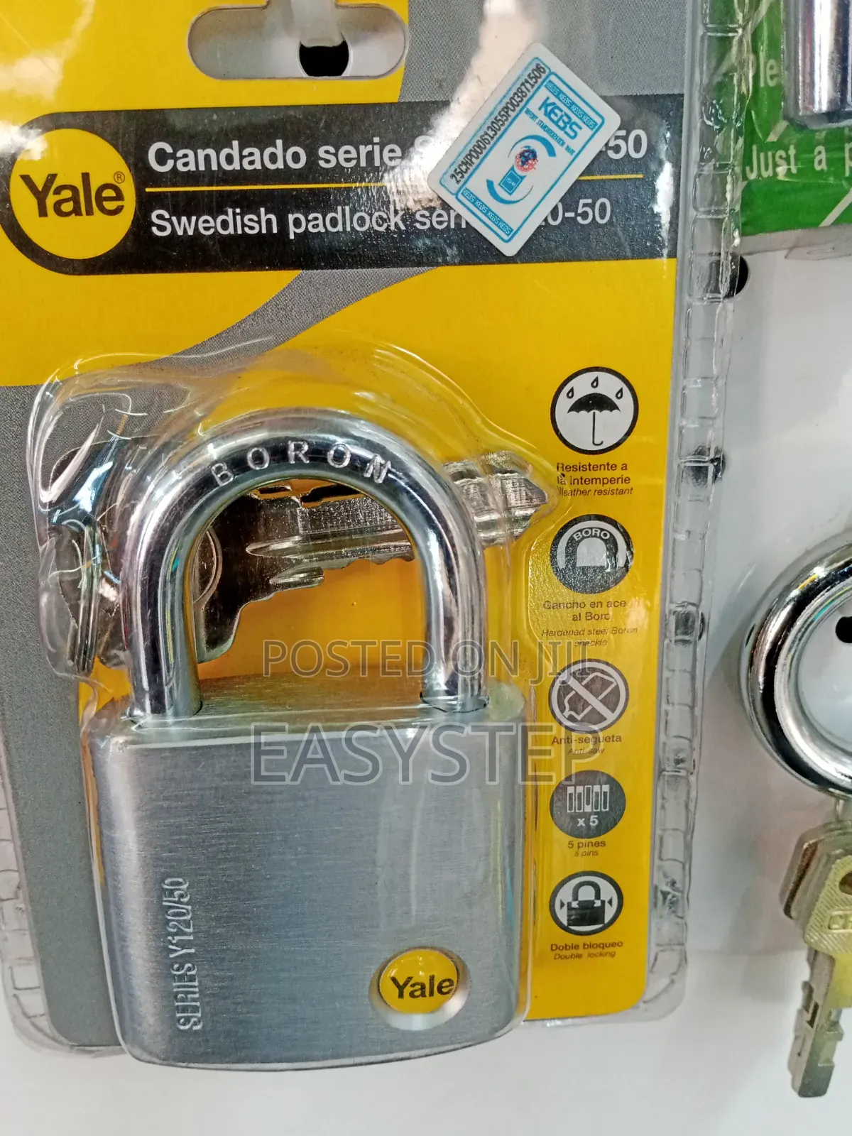 ORIGINAL Yale 50mm Security Padlock Boron Series Y120/50