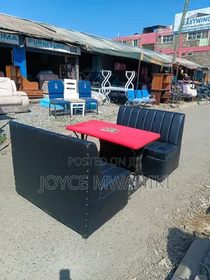 Modern Set of Seating Restaurant Bench and a Table.