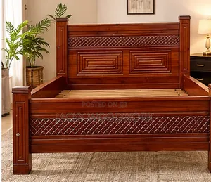 Elegant Carved Wooden Bed