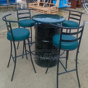 High Bar Counter Chairs With Backrest, Green..