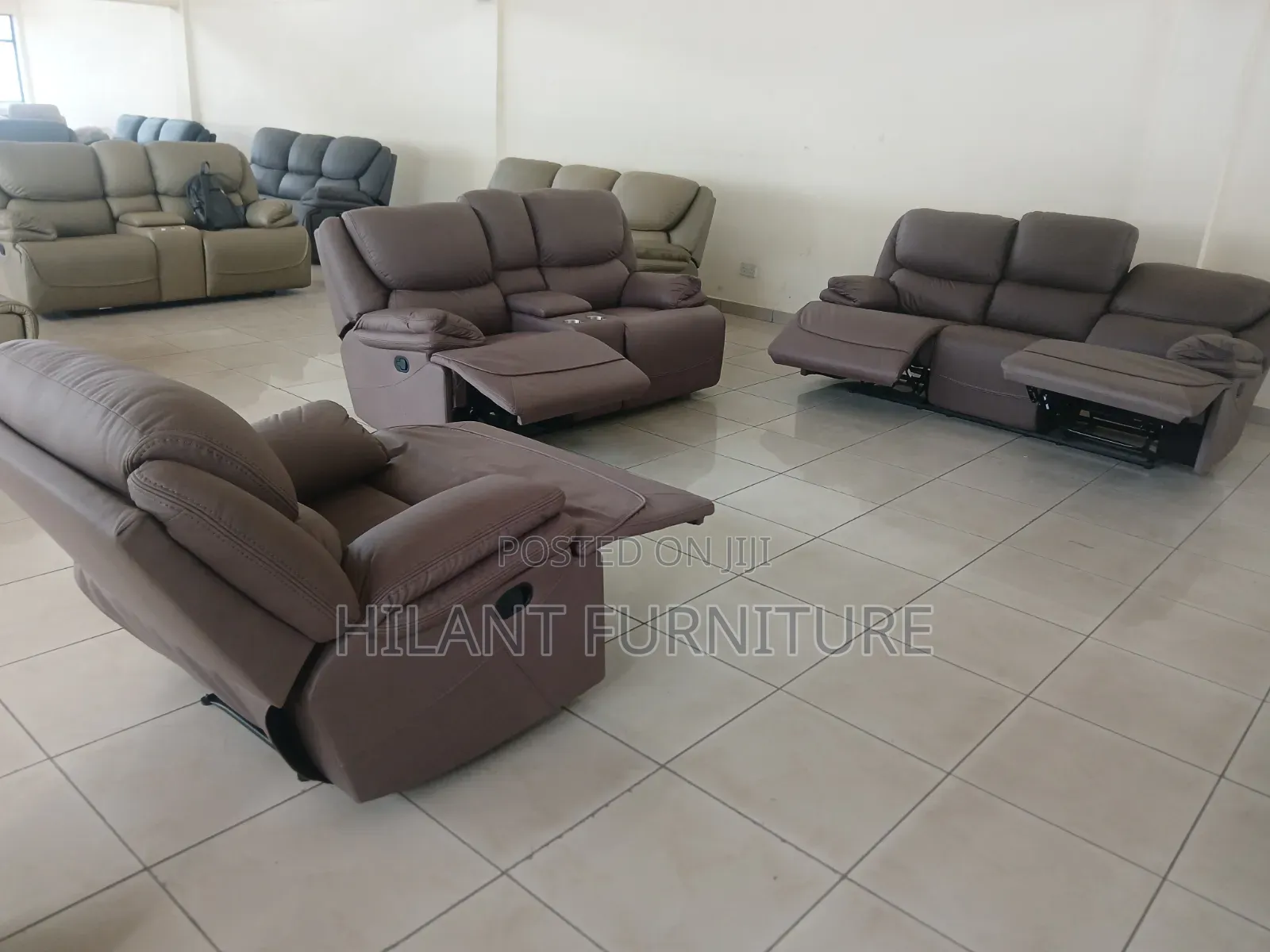 Premium Brown Royal Size 6 Seater Recliner Sofa