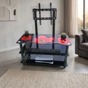Glass TV Console With Brackets