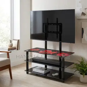 Glass TV Console With Brackets