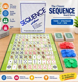 Classic Sequence Board Game Strategy Family Game 2 to 12 Players